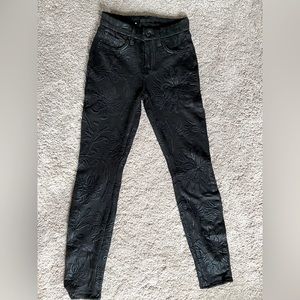 Black embroidered jeans